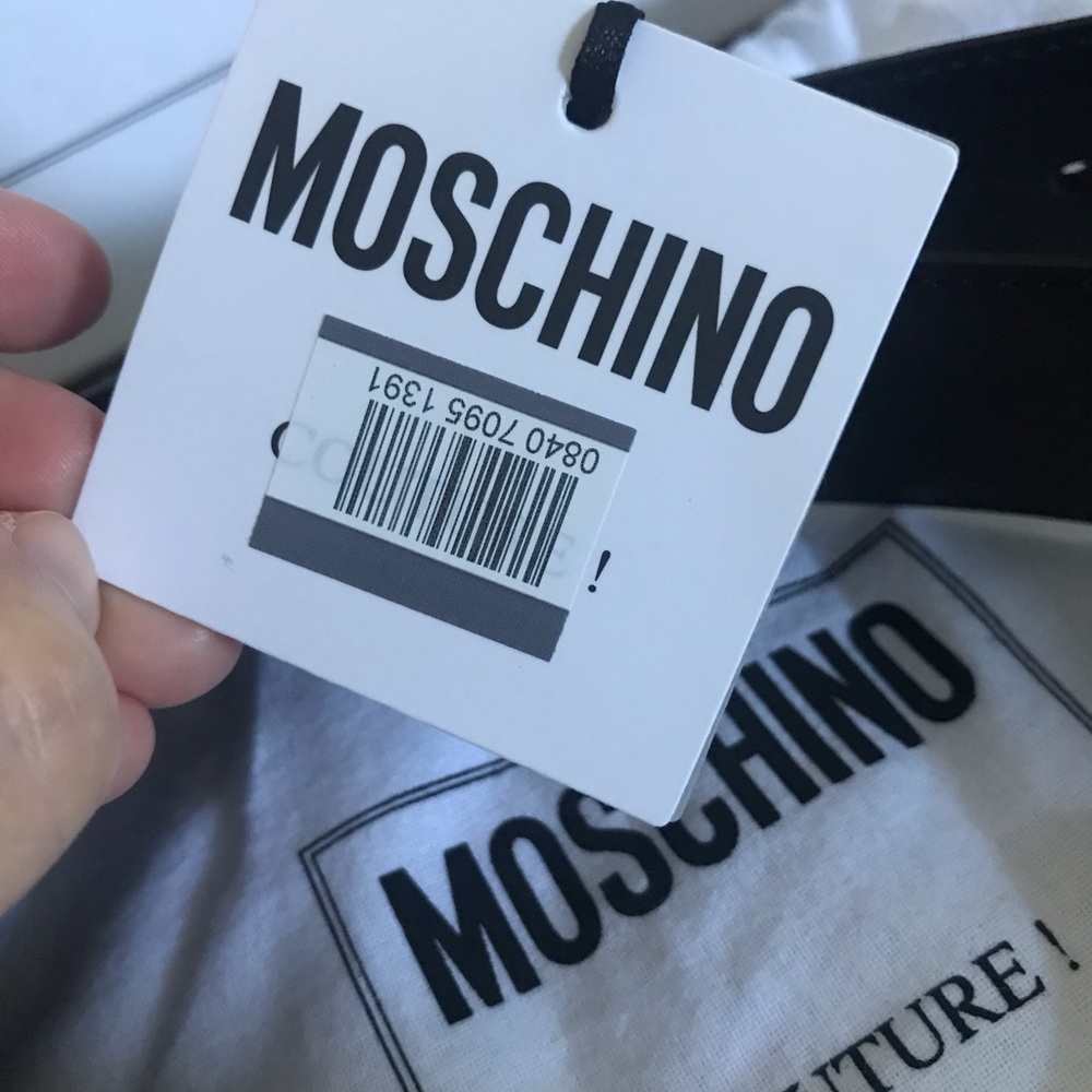 Moschino leather cursive logo belt - Picture 7 of 12